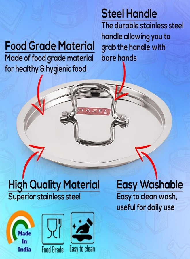 هايزل طقم أواني طهي من الفولاذ المقاوم للصدأ من هازل، غطاء عادي بمقبض (القطر الخارجي 30.2 سم، القطر الداخلي 28 سم) - Image 3